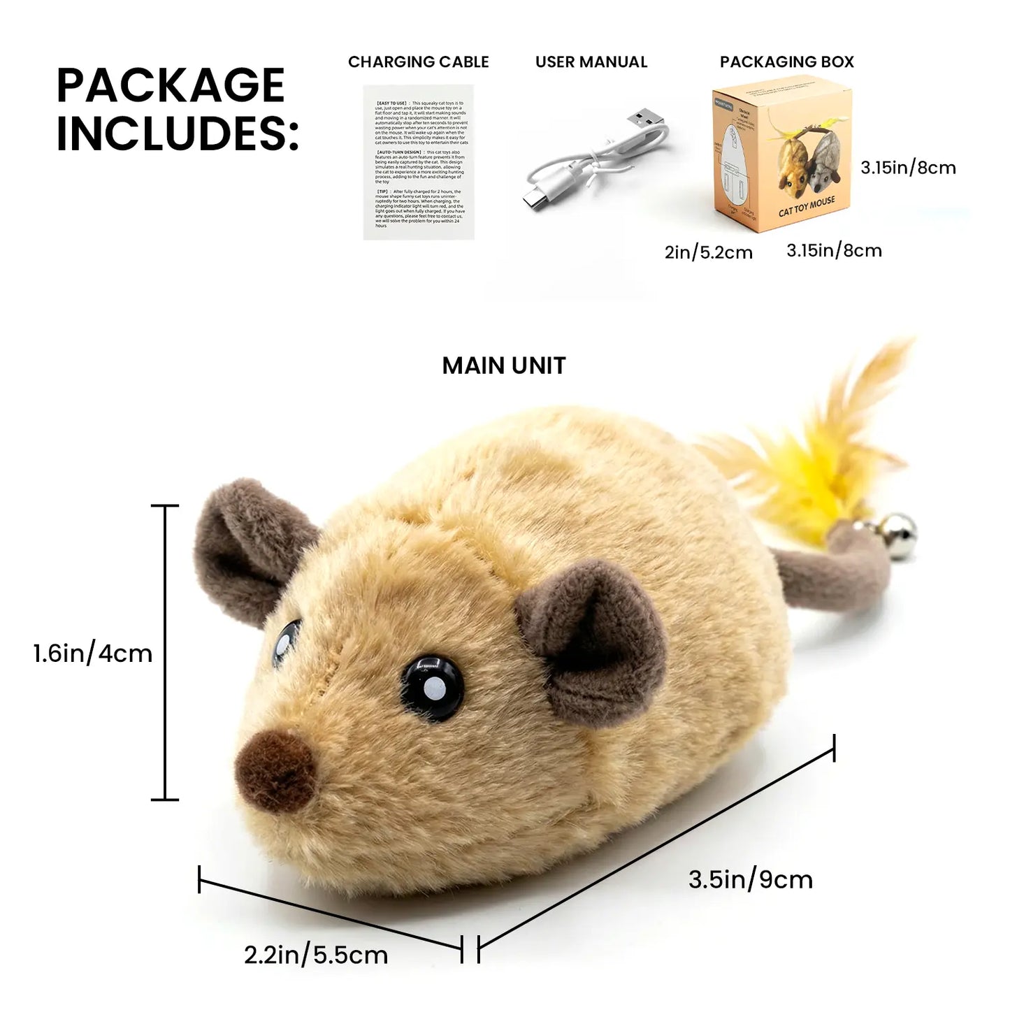 Geoorood Rechargeable Automatic Electric Cat Toy with Random Movement for Indoor Cats – Promotes Activity and Entertainment