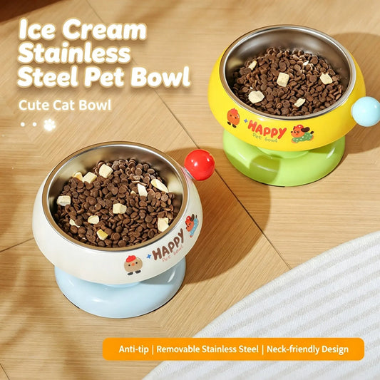 Premium Stainless Steel Pet Feeder Bowl for Cats and Dogs - Available in 3 Colors, Anti-Slip Design, Non-Tip Feature, Removable Inner Liner, Easy to Clean, Blackhead Prevention