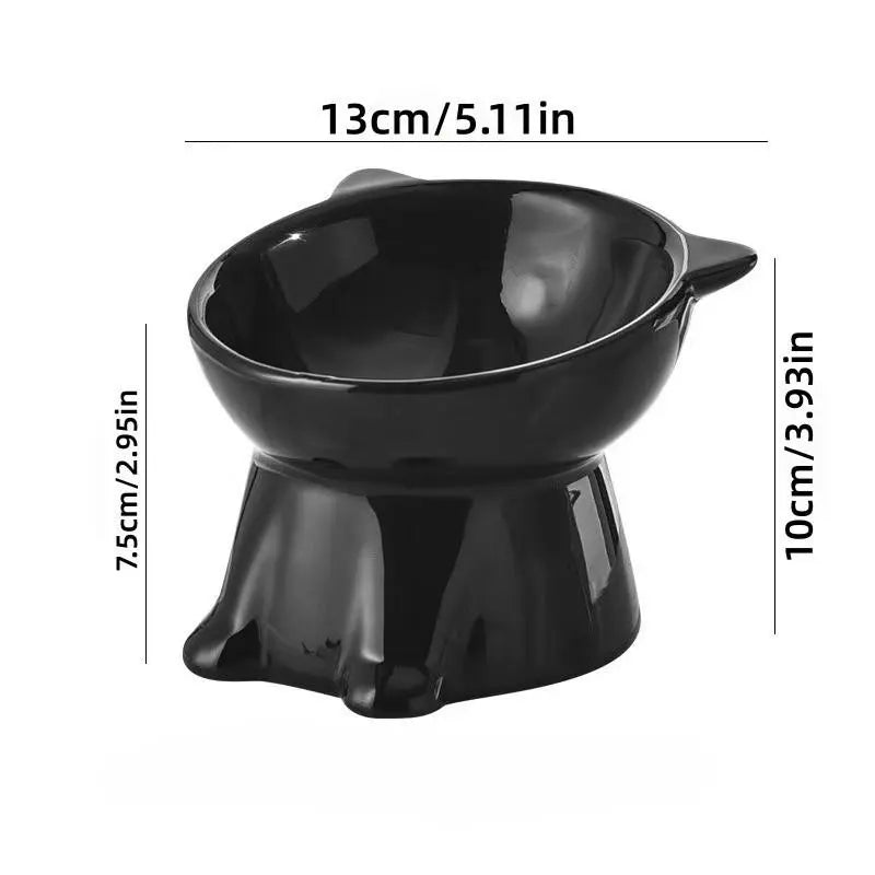Elevated 2-Piece Pet Feeding Bowl Set with Anti-Vomit Design for Neck and Spine Support, Non-Slip Base, and Durable Plastic for Cats and Small Dogs