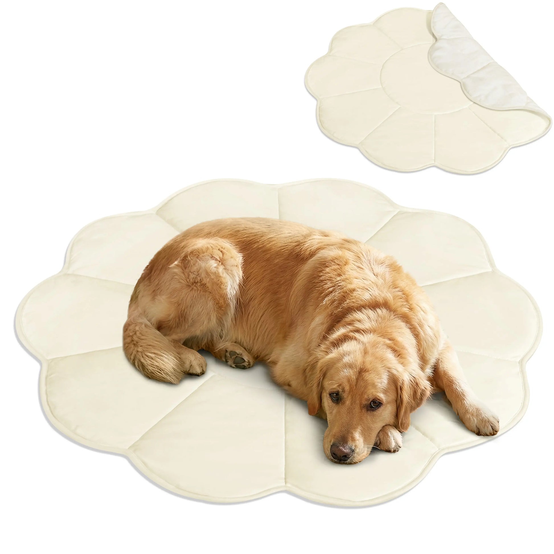 Petami Reversible Dog Cooling Mat - Unique Shape Soft Fleece and Nylon Blanket for All-Season Use, Q-Max > 0.3