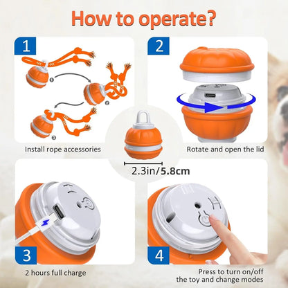 Smart Rolling Ball Toy for Dogs - Indoor Training Device for Enhanced Pet Stimulation with Durable, Bite-Resistant Design for Boredom Relief