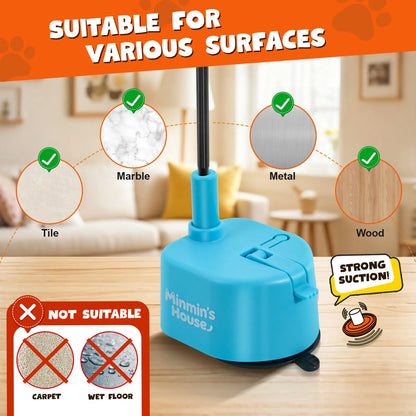 Automatic 360° Swirling Flying Bird Feather Interactive Cat Toy - USB Rechargeable Electric Teaser with Reusable Strong Sticky Vacuum Suction Cup Base for Indoor Cats