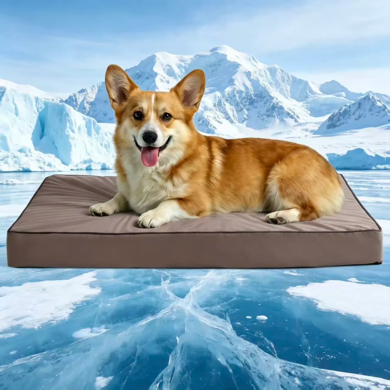 Blunique 2-in-1 Cooling Orthopedic Pet Bed for Dogs and Cats, Waterproof Egg Crate Foam with Q-Max 4.0 Temperature Regulating Fabric, Washable and Dryer Safe Design for All Seasons