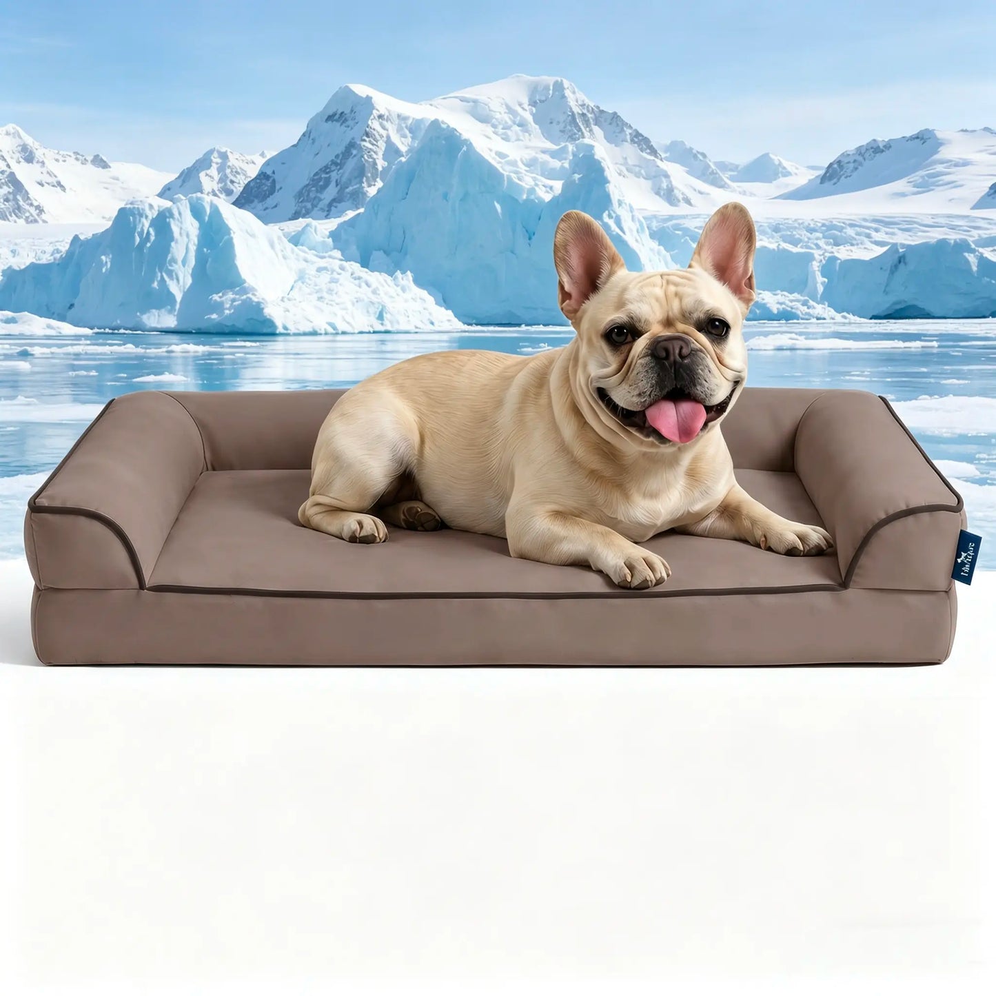 Blunique 2-in-1 Cooling Orthopedic Pet Bed for Dogs and Cats, Waterproof Egg Crate Foam with Q-Max 4.0 Temperature Regulating Fabric, Washable and Dryer Safe Design for All Seasons