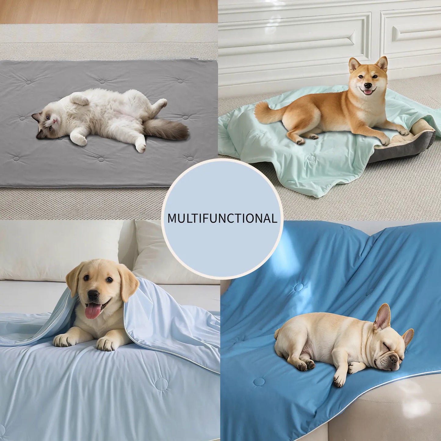 Soulbond Premium Cooling Pet Blanket for Cats and Dogs - Q-MAX 0.45 Breathable, Lightweight, and Machine Washable, Durable Sofa Protector and Multi-Functional Accessory