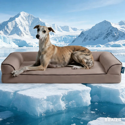 Blunique 2-in-1 Cooling Orthopedic Pet Bed for Dogs and Cats, Waterproof Egg Crate Foam with Q-Max 4.0 Temperature Regulating Fabric, Washable and Dryer Safe Design for All Seasons