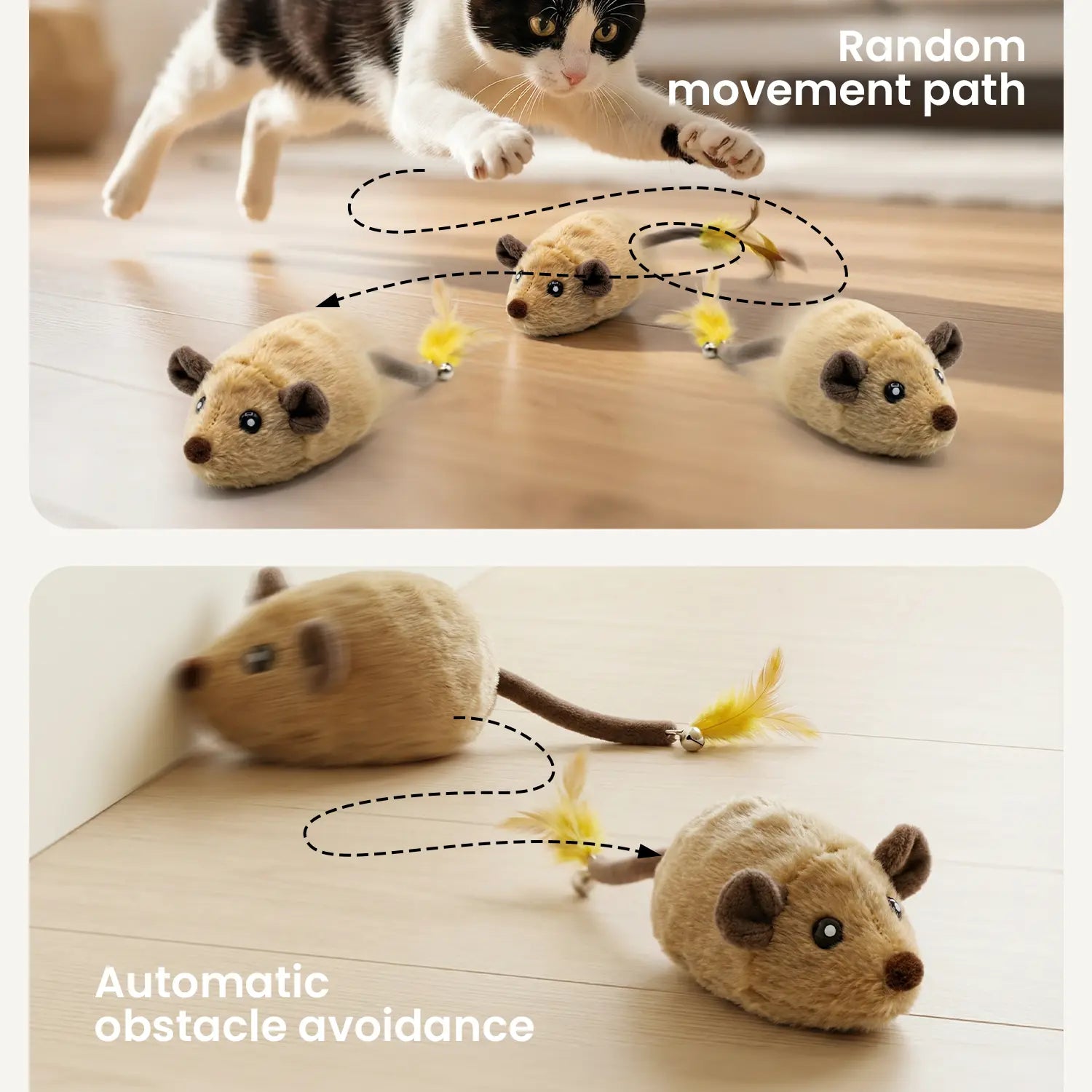 Geoorood Rechargeable Automatic Electric Cat Toy with Random Movement for Indoor Cats – Promotes Activity and Entertainment