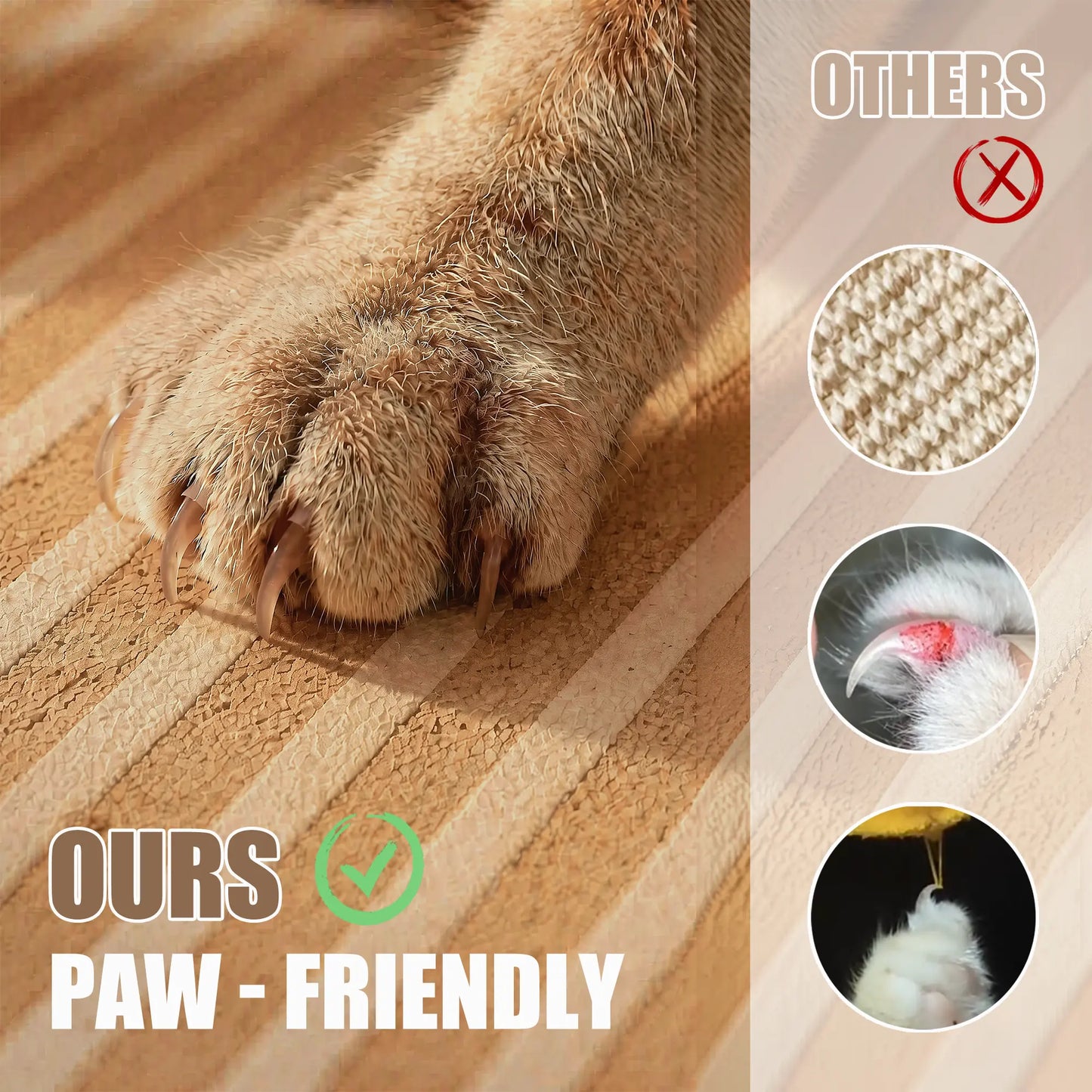 Mocherpion Eco-Friendly Natural Cork Cat Scratching Pad Mat - Enhanced Wall and Furniture Protector with Customizable Design and Strong 3M Adhesive