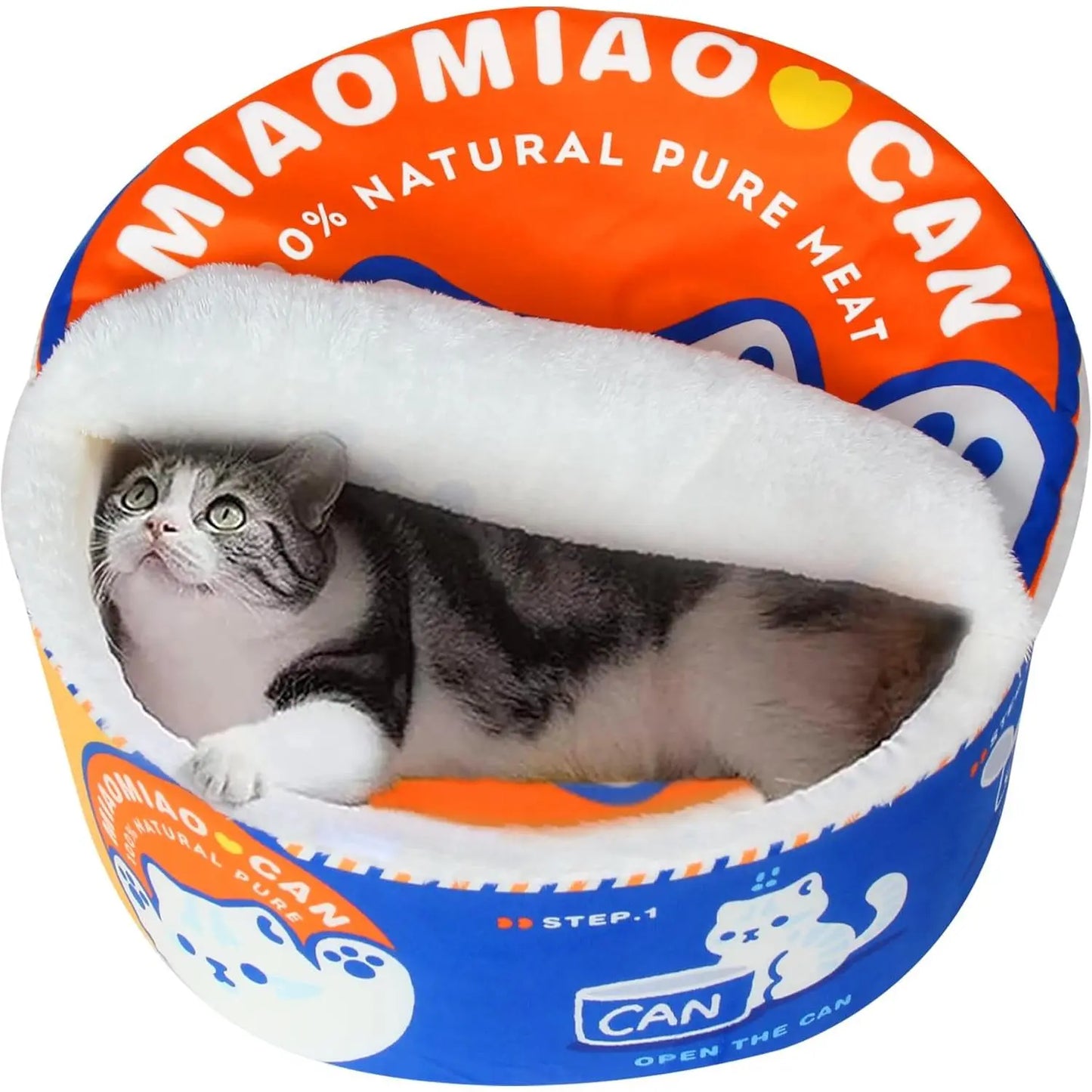 Ramen Noodle Pet Bed with Removable Washable Cushion - Cozy and Warm Nest for Indoor Cats and Dogs of All Sizes