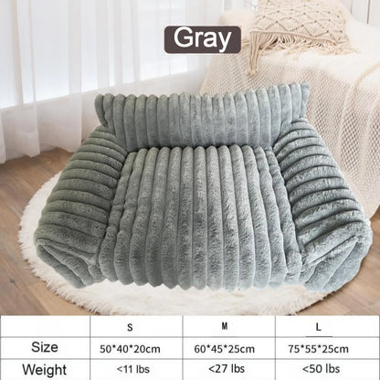 Premium Fluffy Fleece Pet Sofa Bed - 4 Stylish Designs, Soft and Cozy, Washable Cover, Ideal for Indoor Cats and Outdoor Use