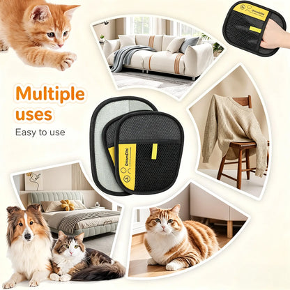 Promotional Offer: Buy Two Get One Free Anti-Static Pet Hair Removal Glove - Gentle Deshedding Grooming Mitt for Dogs, Cats, Puppies, and Kittens; Effective Shedding Remover and Easy-to-Clean Accessory for Home Furniture and Couch Hair Removal.