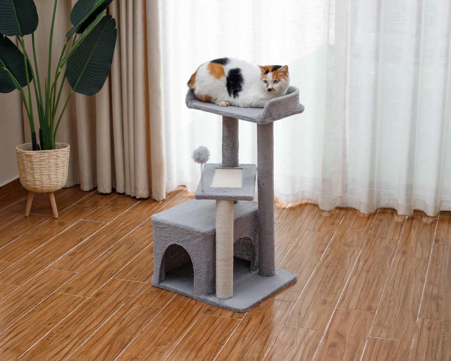 Indoor Multi-Level Cat Tree Tower with Sisal - Stable Pet Furniture for Cats