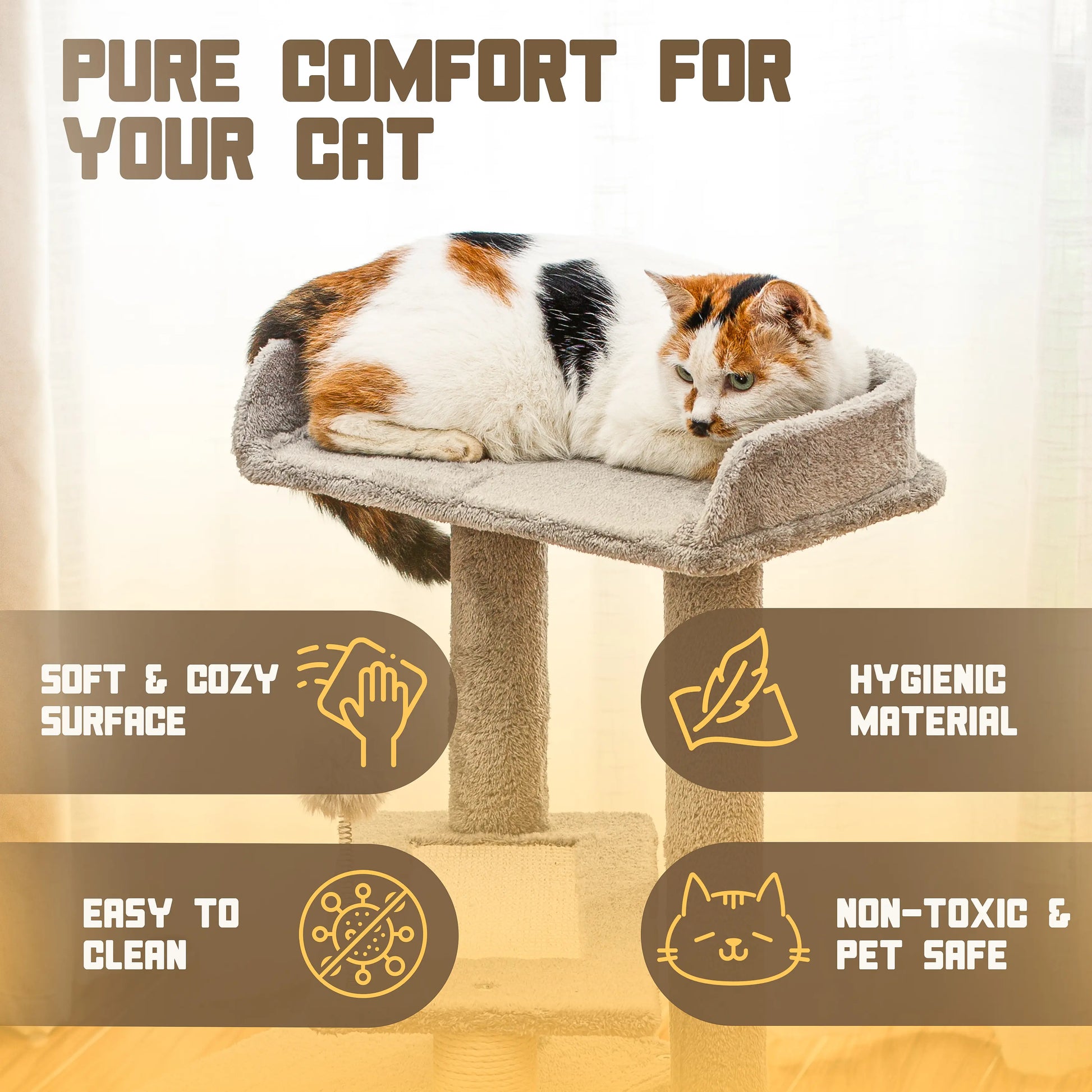 Indoor Multi-Level Cat Tree Tower with Sisal - Stable Pet Furniture for Cats