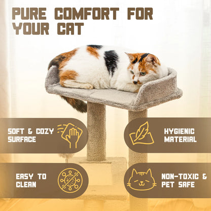 Indoor Multi-Level Cat Tree Tower with Sisal - Stable Pet Furniture for Cats