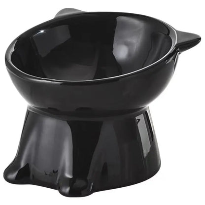 Elevated 2-Piece Pet Feeding Bowl Set with Anti-Vomit Design for Neck and Spine Support, Non-Slip Base, and Durable Plastic for Cats and Small Dogs