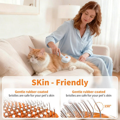 Furlyn Self-Cleaning Pet Hair Remover Brush with Spray Mist for Dogs and Cats - One-Click Grooming Tool for Efficient Shedding and Undercoat Removal