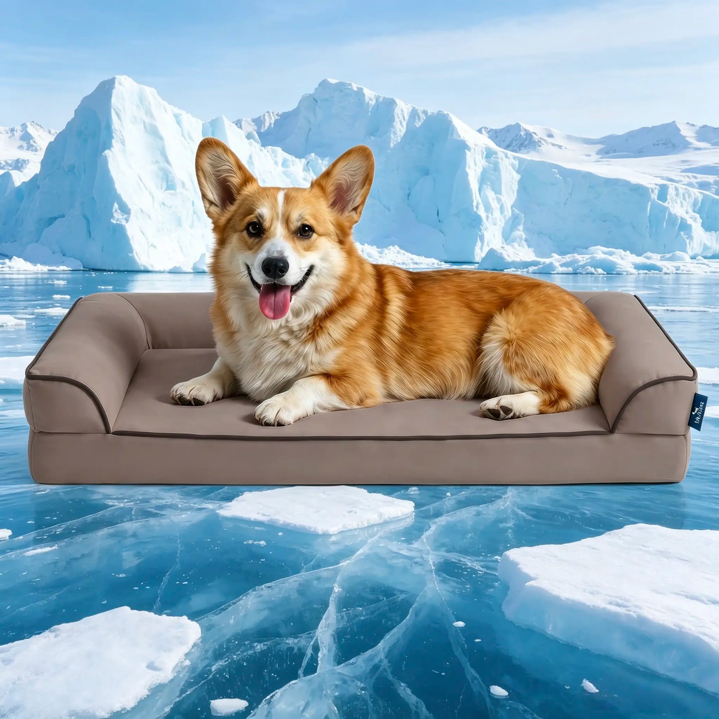 Blunique 2-in-1 Cooling Orthopedic Pet Bed for Dogs and Cats, Waterproof Egg Crate Foam with Q-Max 4.0 Temperature Regulating Fabric, Washable and Dryer Safe Design for All Seasons