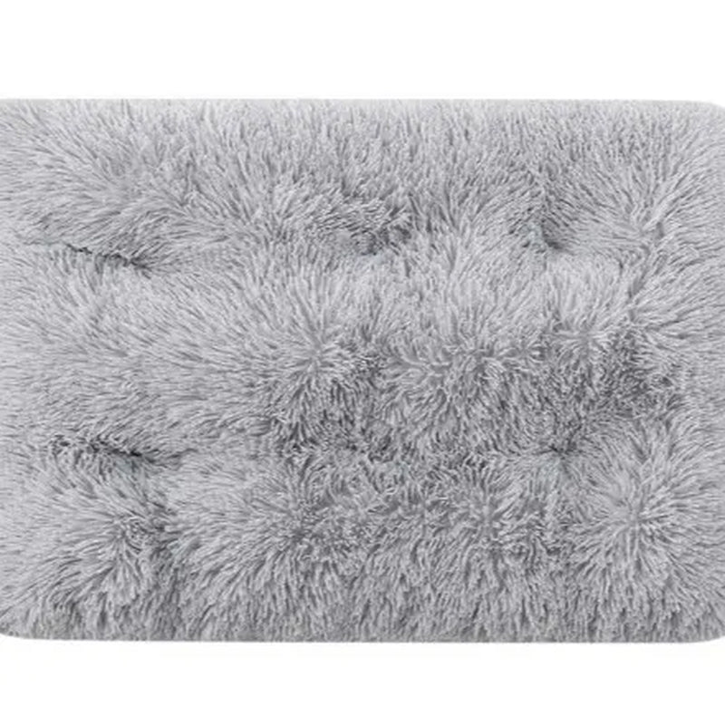 Premium Soft Faux Fur Pet Bed - Non-Slip Comfortable Sleeping Pad for Dogs and Cats, XL Size, Washable and Cozy Design for All Breeds and Seasons, Light Grey