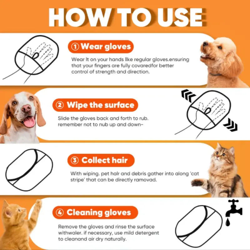 Promotional Offer: Buy Two Get One Free Anti-Static Pet Hair Removal Glove - Gentle Deshedding Grooming Mitt for Dogs, Cats, Puppies, and Kittens; Effective Shedding Remover and Easy-to-Clean Accessory for Home Furniture and Couch Hair Removal.