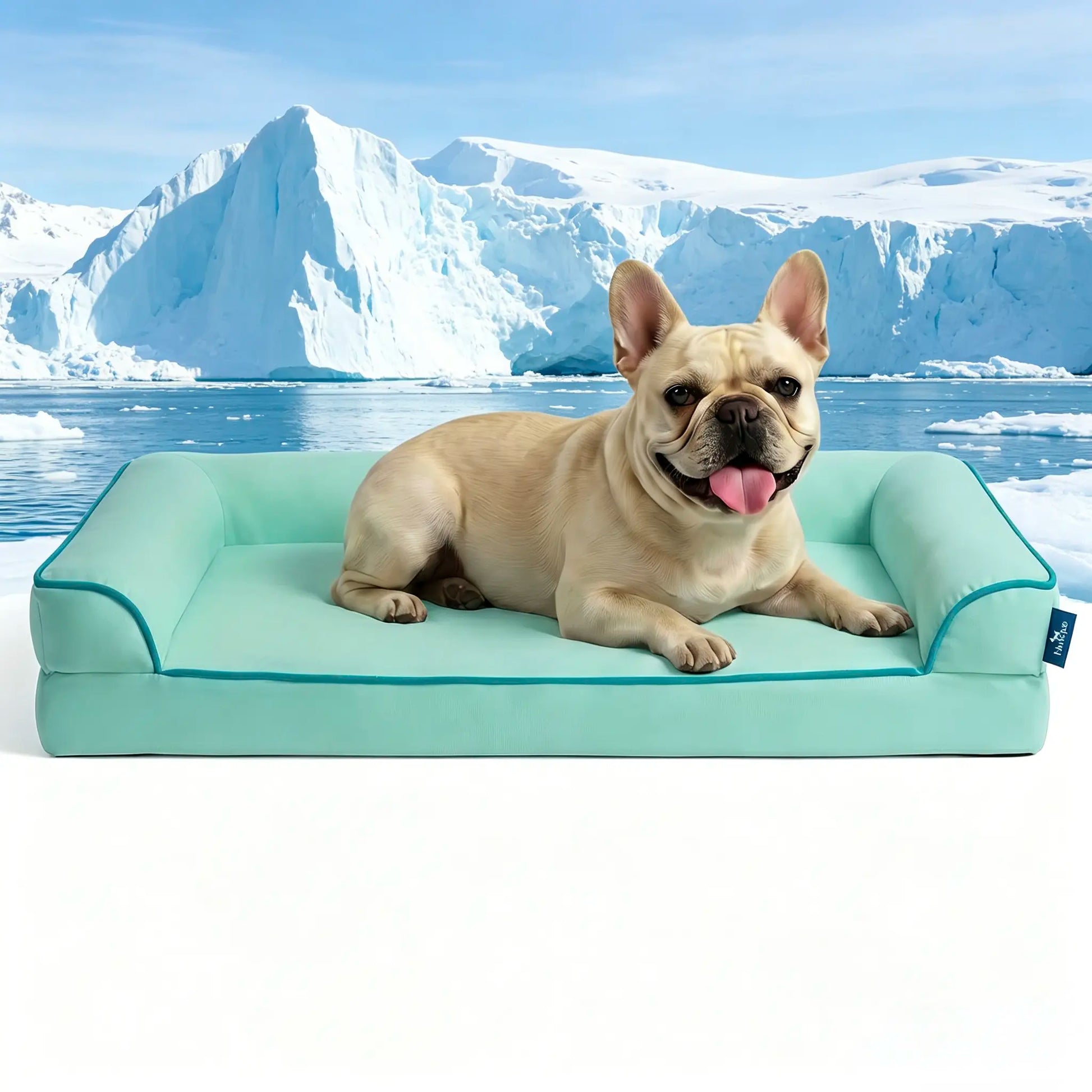 Blunique 2-in-1 Cooling Orthopedic Pet Bed for Dogs and Cats, Waterproof Egg Crate Foam with Q-Max 4.0 Temperature Regulating Fabric, Washable and Dryer Safe Design for All Seasons