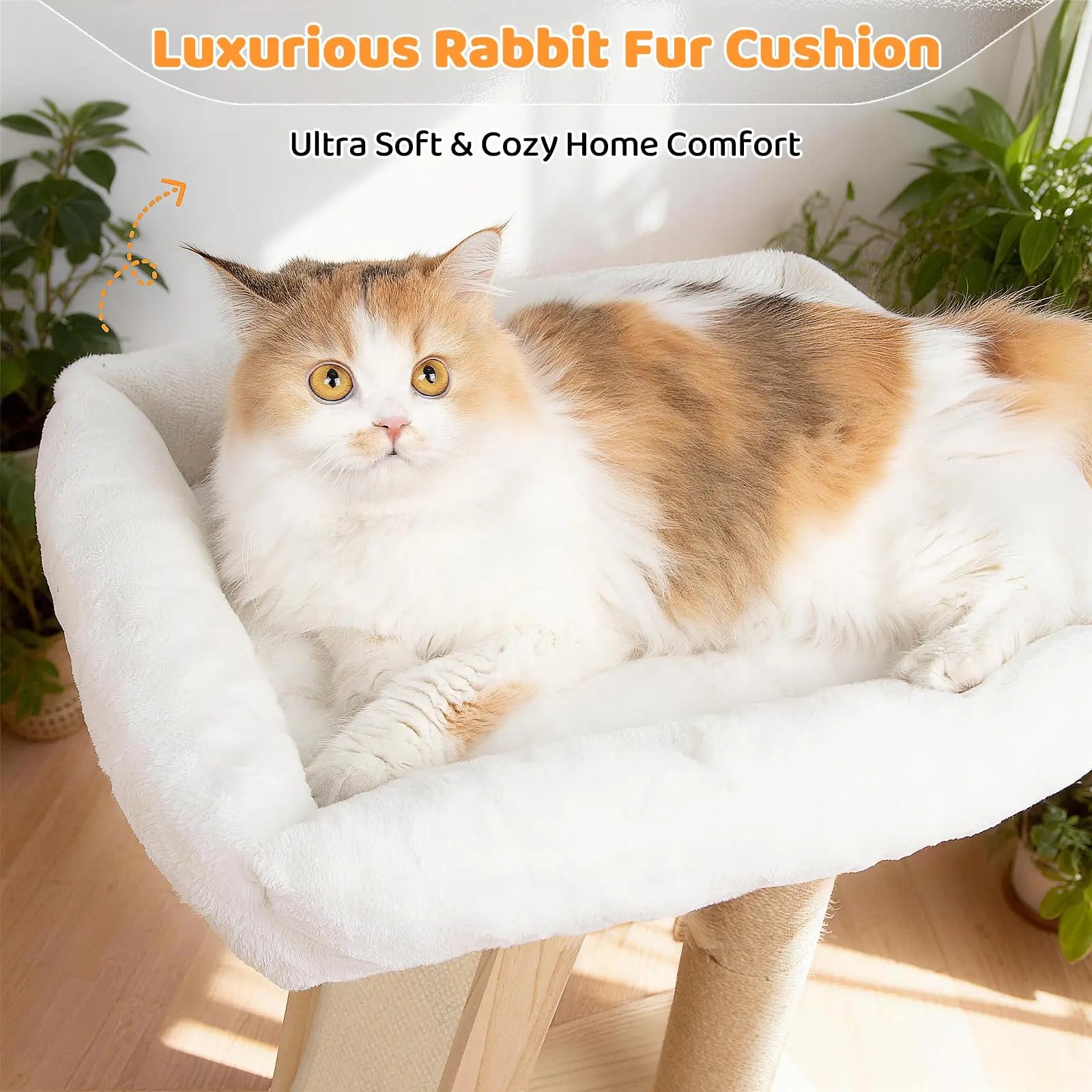 Multi-Functional Cat Scratching Post and Bed: Includes Sisal Column, Angled Pad, Bell Toy, and Removable Washable Nest for Indoor Cats, Easy Assembly for Play, Scratching, and Rest.