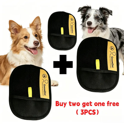 Promotional Offer: Buy Two Get One Free Anti-Static Pet Hair Removal Glove - Gentle Deshedding Grooming Mitt for Dogs, Cats, Puppies, and Kittens; Effective Shedding Remover and Easy-to-Clean Accessory for Home Furniture and Couch Hair Removal.