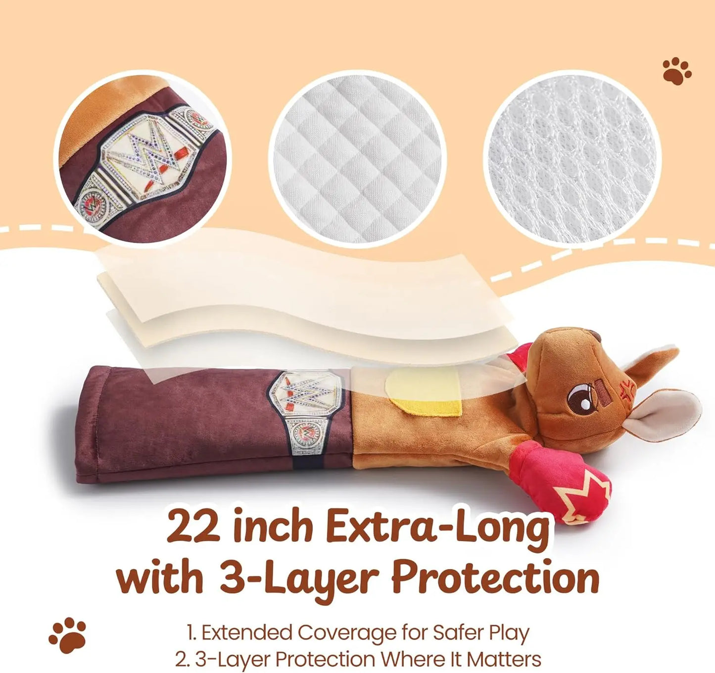 PURETOY Rumble Roo Cat Wrestling Toy - 22-Inch Kangaroo Puppet with Catnip Pouches and Treat Pocket, Includes Reinforced Protective Glove for Interactive Play, Ideal Bonding Toy for Cats of All Ages
