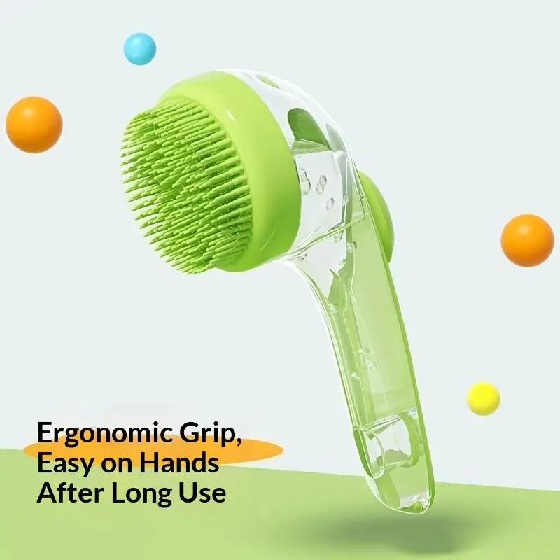 2-in-1 Pet Bath Brush and Shampoo Dispenser | Silicone Dog Grooming Massage Scrubber