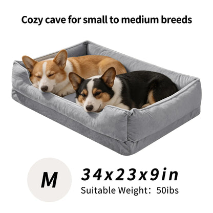 FairyPet Comfort Sofa Dog Bed for Small and Medium Pets | Removable and Machine-Washable Dutch Fleece | Soft, Scratch-Resistant Design with Non-Slip Base