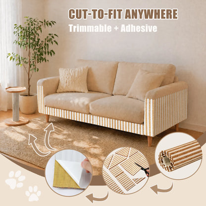 Mocherpion Eco-Friendly Natural Cork Cat Scratching Pad Mat - Enhanced Wall and Furniture Protector with Customizable Design and Strong 3M Adhesive