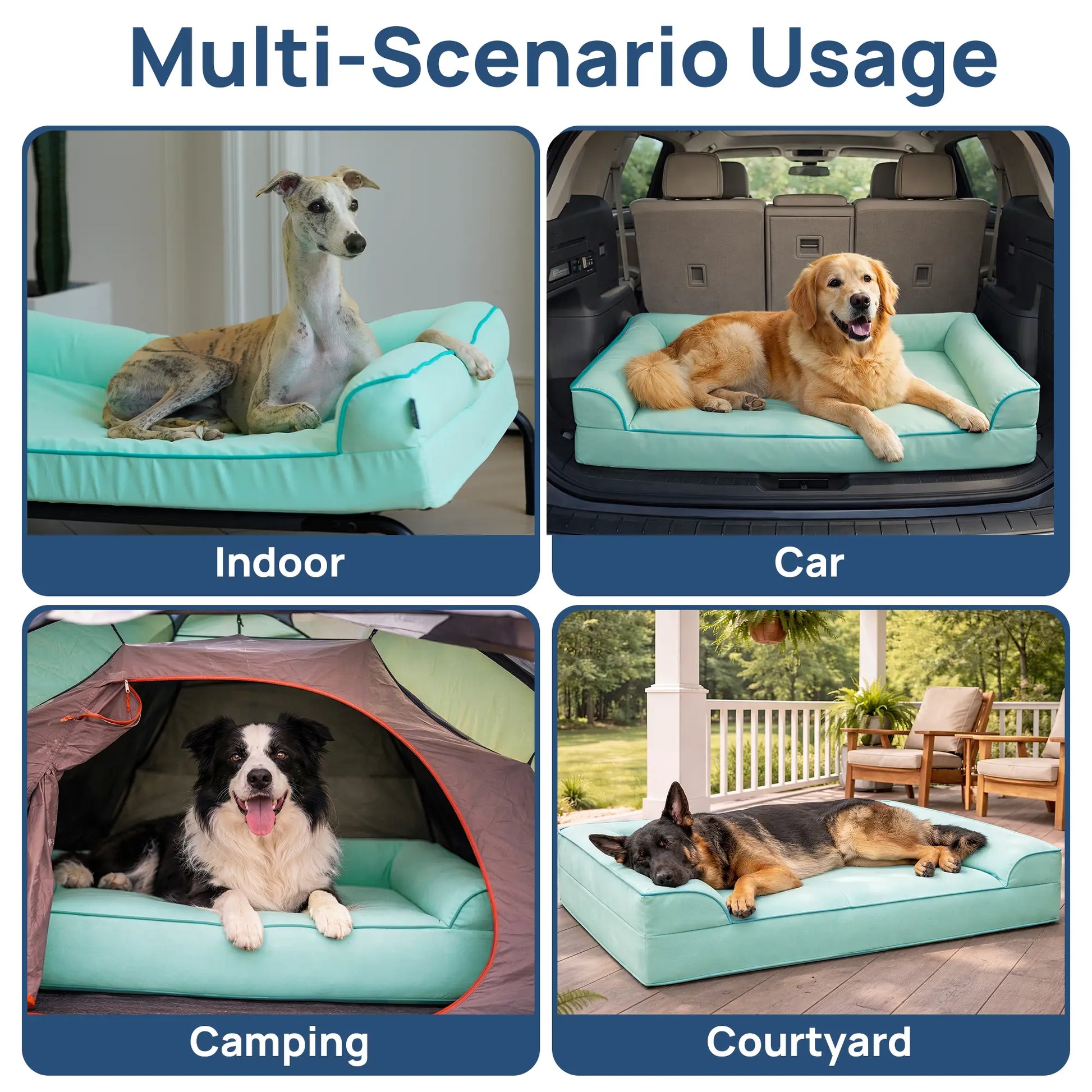 Blunique 2-in-1 Cooling Orthopedic Pet Bed for Dogs and Cats, Waterproof Egg Crate Foam with Q-Max 4.0 Temperature Regulating Fabric, Washable and Dryer Safe Design for All Seasons