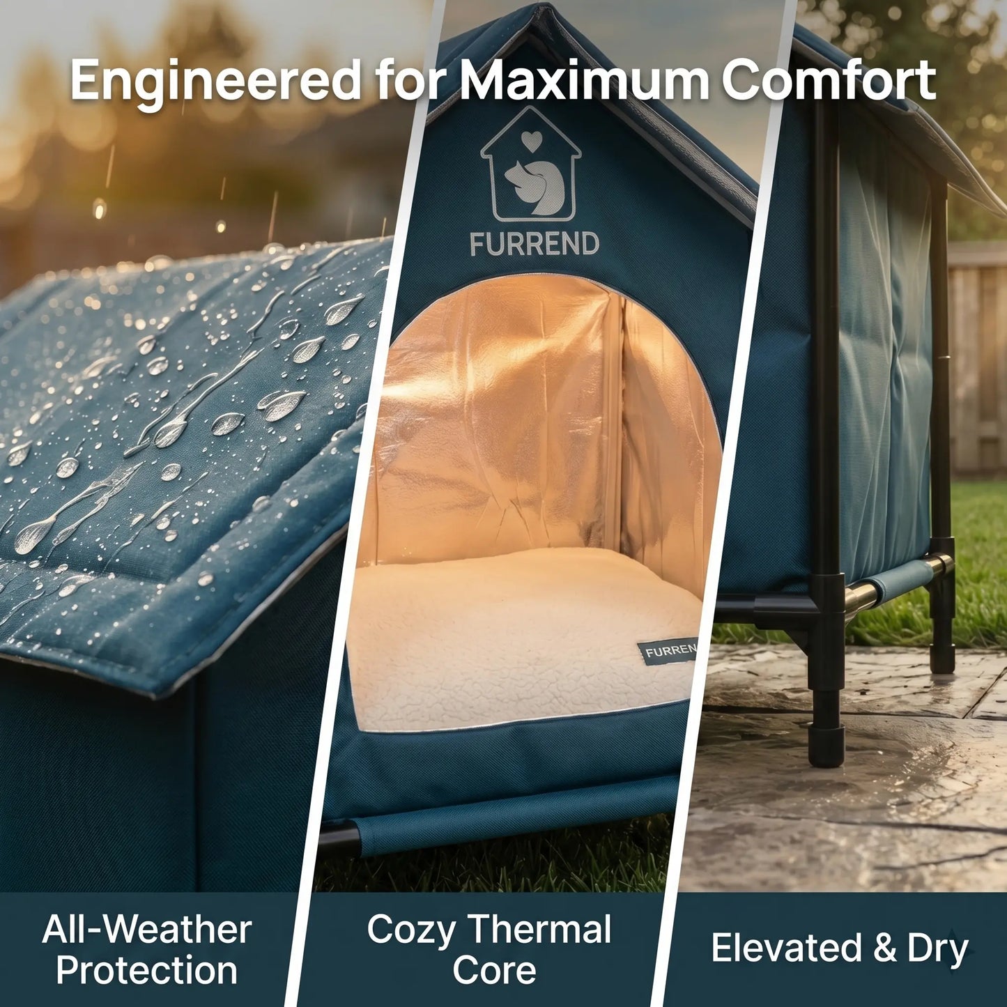 All-Weather Cat House with Waterproof, Windproof, and Scratch-Resistant Features – Spacious Design for Multiple Kittens and Small Dogs, Includes Mounting Brackets and Easy-Clean Soft Blanket