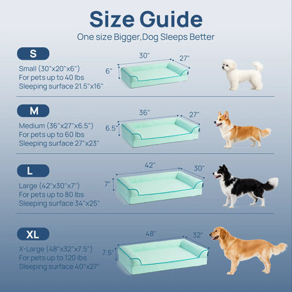 Blunique 2-in-1 Cooling Orthopedic Pet Bed for Dogs and Cats, Waterproof Egg Crate Foam with Q-Max 4.0 Temperature Regulating Fabric, Washable and Dryer Safe Design for All Seasons