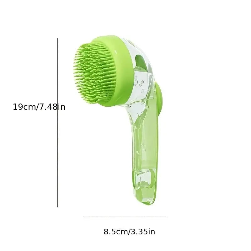 2-in-1 Pet Bath Brush and Shampoo Dispenser | Silicone Dog Grooming Massage Scrubber
