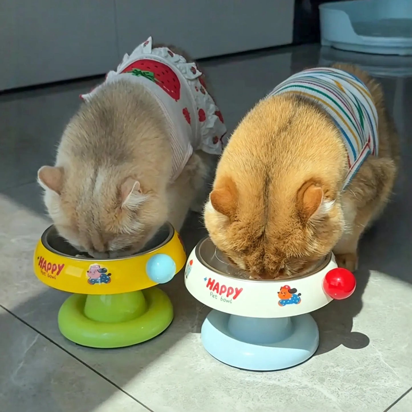 Premium Stainless Steel Pet Feeder Bowl for Cats and Dogs - Available in 3 Colors, Anti-Slip Design, Non-Tip Feature, Removable Inner Liner, Easy to Clean, Blackhead Prevention