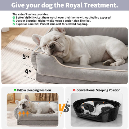 FairyPet Comfort Sofa Dog Bed for Small and Medium Pets | Removable and Machine-Washable Dutch Fleece | Soft, Scratch-Resistant Design with Non-Slip Base