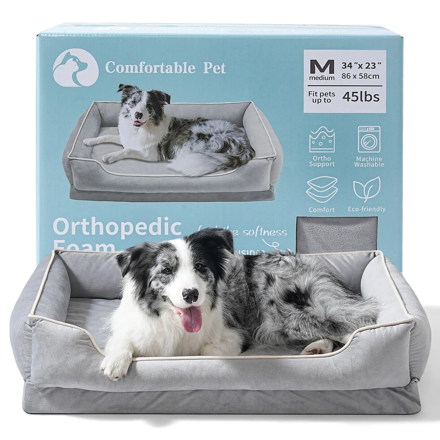 FairyPet Comfort Sofa Dog Bed for Small and Medium Pets | Removable and Machine-Washable Dutch Fleece | Soft, Scratch-Resistant Design with Non-Slip Base