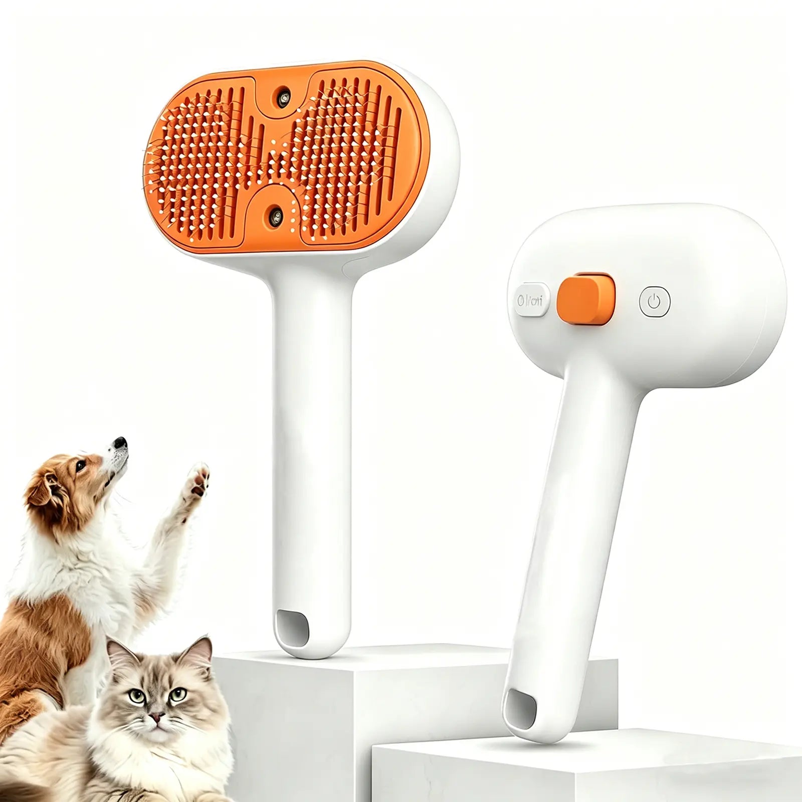 Furlyn Self-Cleaning Pet Hair Remover Brush with Spray Mist for Dogs and Cats - One-Click Grooming Tool for Efficient Shedding and Undercoat Removal