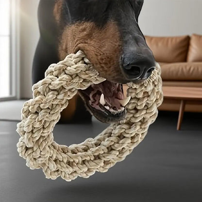 Durable Bite-Resistant Rope Dog Toy - Heavy-Duty Interactive Dental Cleaning Toy for Medium to Large Dogs, Ideal for Pulling Games and Solo Play