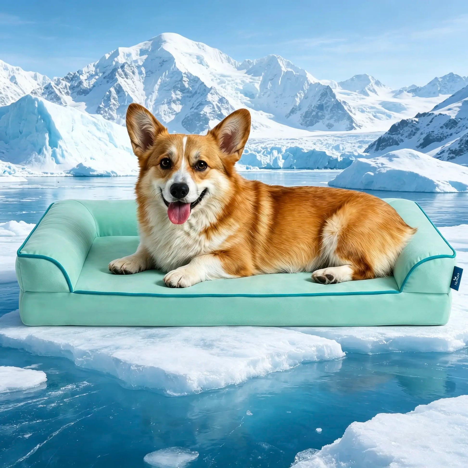 Blunique 2-in-1 Cooling Orthopedic Pet Bed for Dogs and Cats, Waterproof Egg Crate Foam with Q-Max 4.0 Temperature Regulating Fabric, Washable and Dryer Safe Design for All Seasons