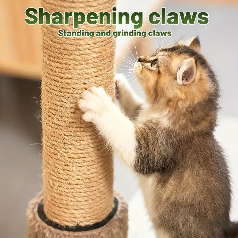 2026 Multi-Level Sisal Cat Scratching Post - 36.22” Palm Tree Design with Interactive Toys and Stable Base for Indoor Cats in Compact Spaces
