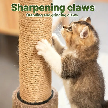 2026 Multi-Level Sisal Cat Scratching Post - 36.22” Palm Tree Design with Interactive Toys and Stable Base for Indoor Cats in Compact Spaces