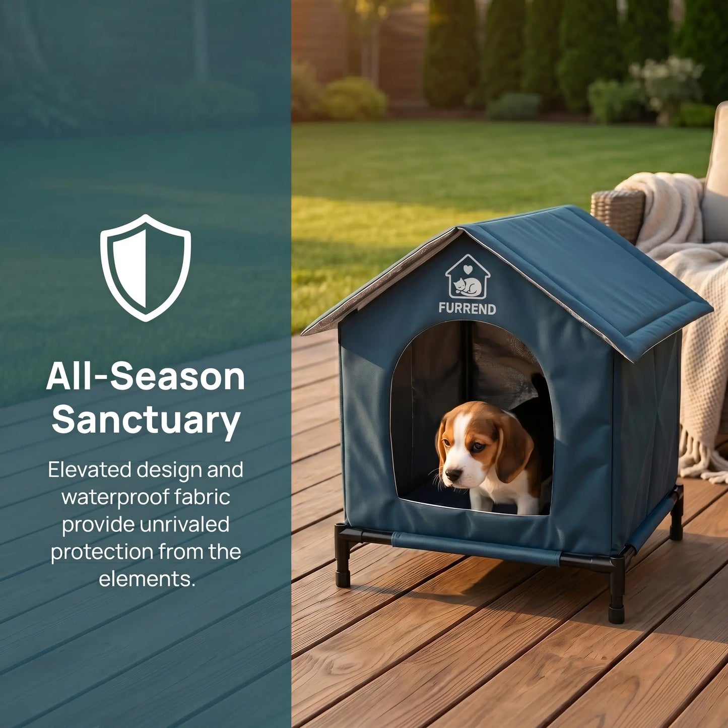 All-Weather Cat House with Waterproof, Windproof, and Scratch-Resistant Features – Spacious Design for Multiple Kittens and Small Dogs, Includes Mounting Brackets and Easy-Clean Soft Blanket